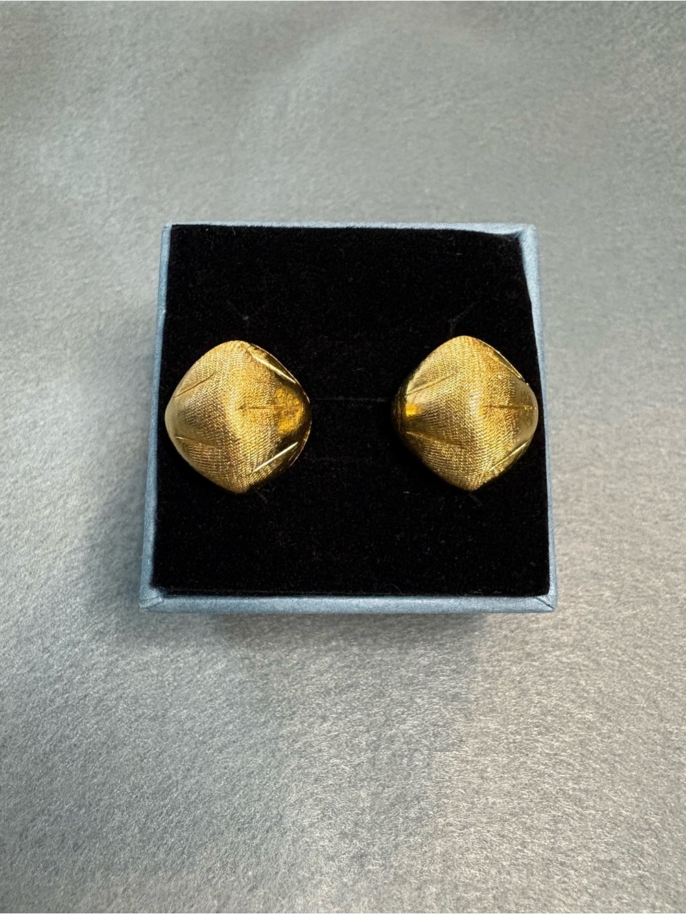 Crown Trifari Gold-Tone Textured Dome Clip-On Earrings - Gold